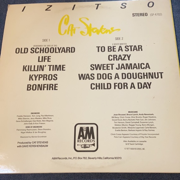 Cat Stevens Vintage IZITSO Vinyl 1975 - Picture 2 of 7